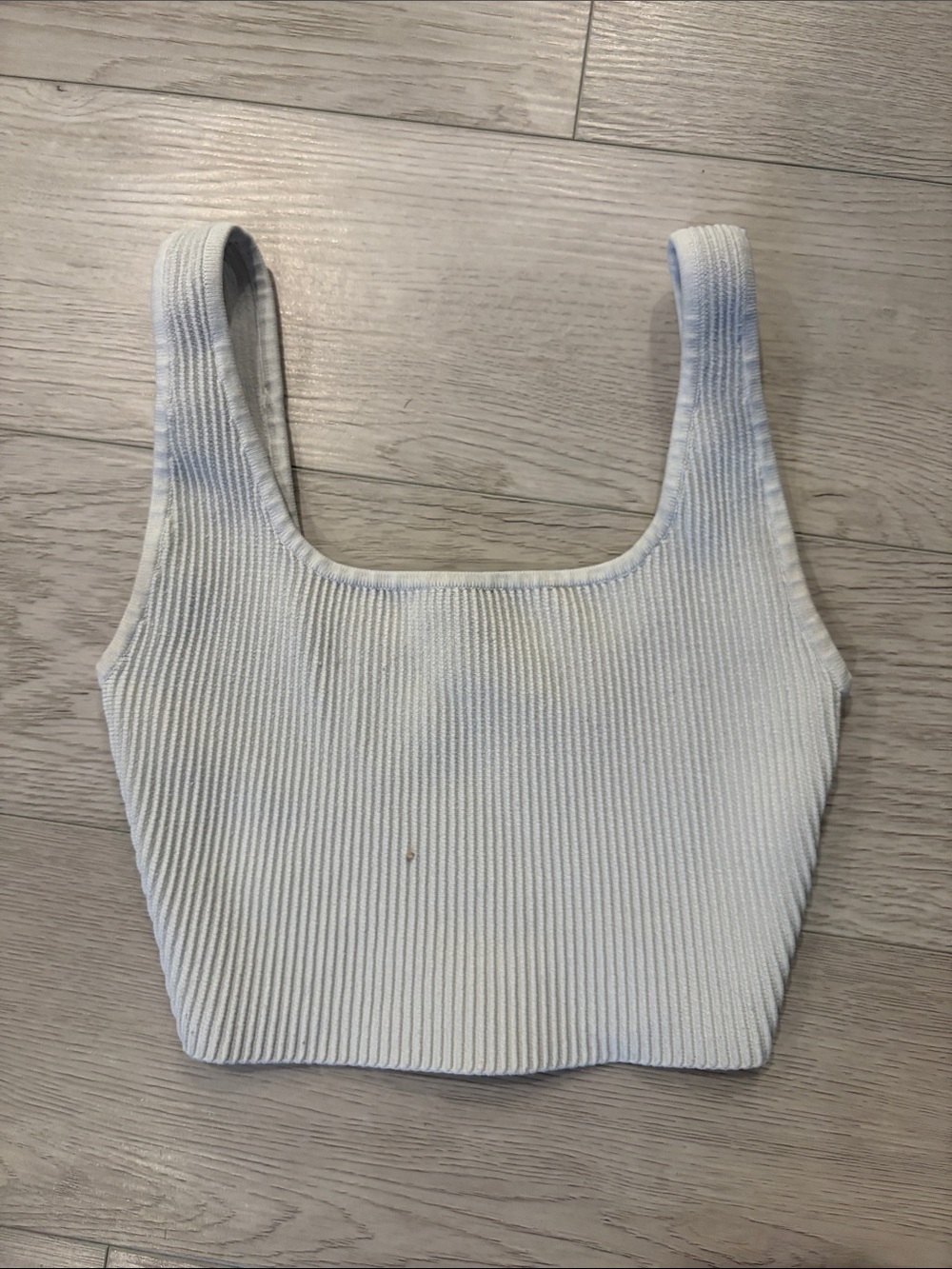 Babaton White Ribbed Square-Neck Crop Top